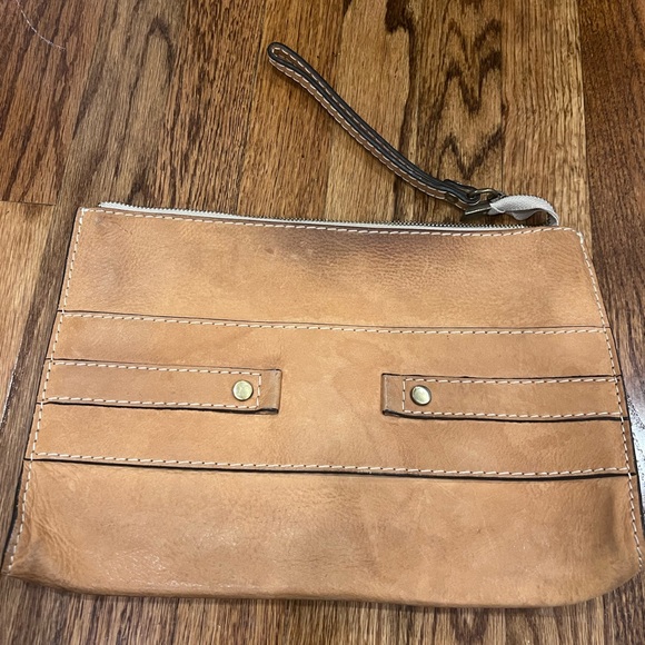 PRATESI Firenze Women’s Hand Bag Clutch Wristlet Leather Suede Brown - Picture 5 of 9